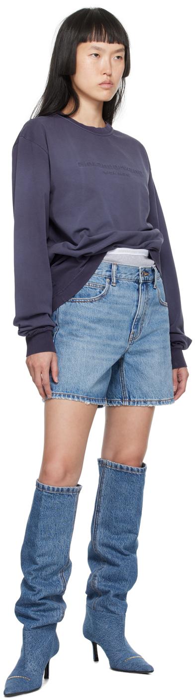 Alexander Wang レディース ブルー レイヤード デニムショートパンツ 
