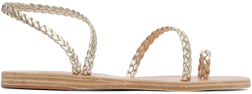 Ancient Greek Sandals レディース ブラック シルバー Eleftheria 