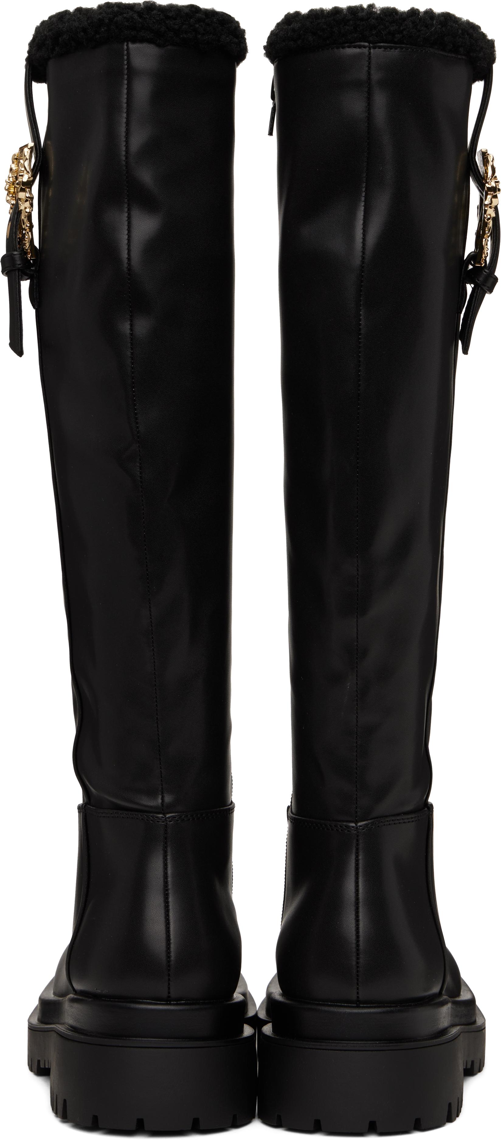 超希少　GIANNI VERSACE ロングブーツ VERSACE ヴェルサーチェ メデューサ メタル ムートン レザー切替