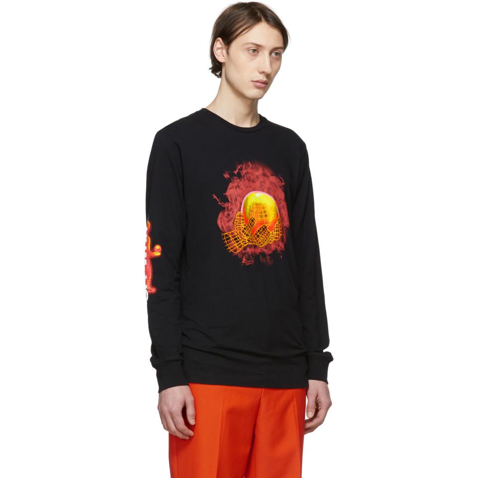 Off-White c/o Virgil Abloh Cotton Black Hands And Planet Long Sleeve  T-shirt for Men - Lyst