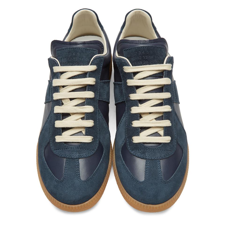 Maison Margiela Navy Replica Sneakers in Blue for Men | Lyst