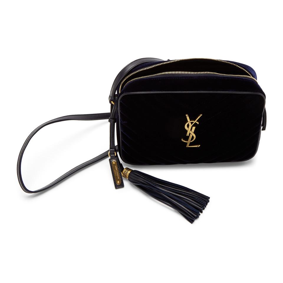 saint laurent velvet camera bag