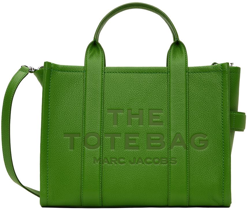 【関税込み】The Medium Tote - Marc Jacobs - Leather - Green Marc Jacobs The Leather Small Tote Bag | Coggles