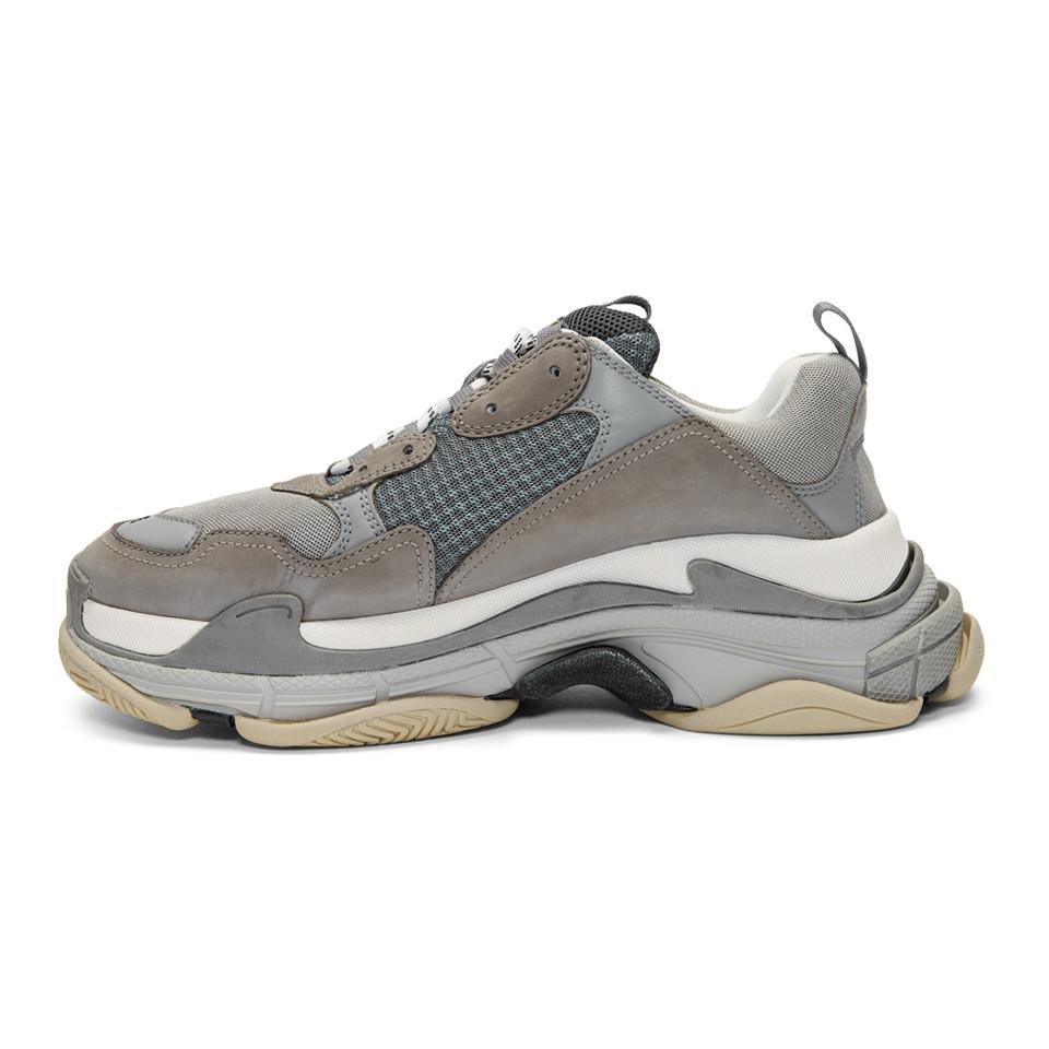 Balenciaga Grey Triple S Sneakers in Gray for Men Lyst