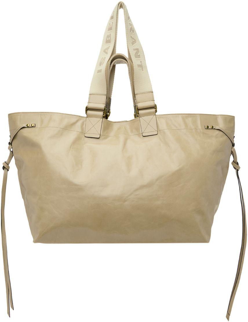 Isabel Marant Beige Wardy Leather Tote in Natural | Lyst