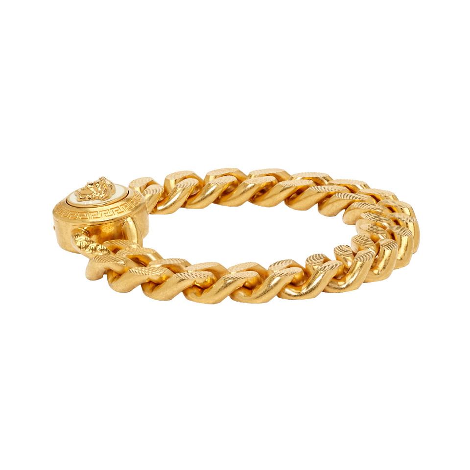 Versace Gold Resin Medusa Chain Bracelet in Metallic for Men Lyst