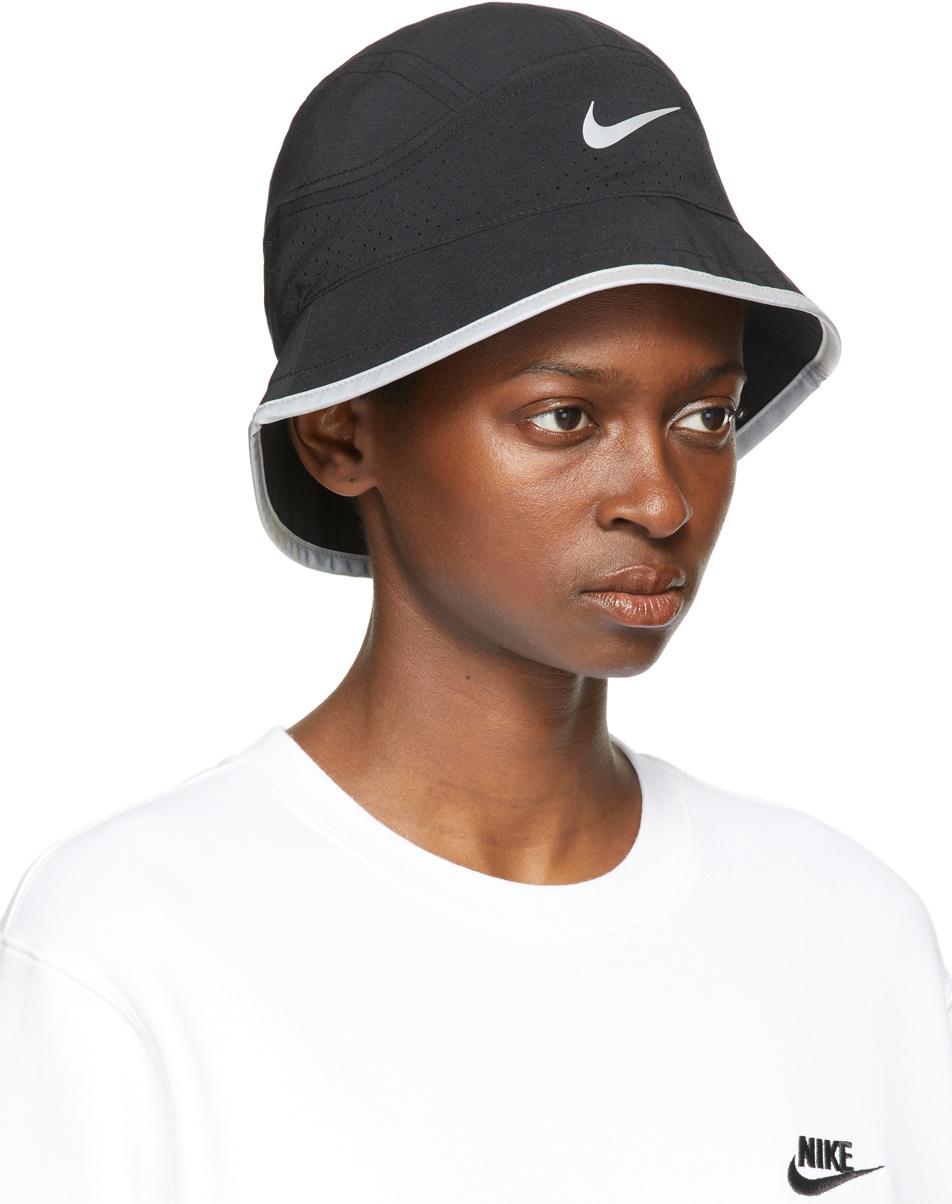 Nike Canvas Dri-fit Perforated Running Bucket Hat in Black | Lyst