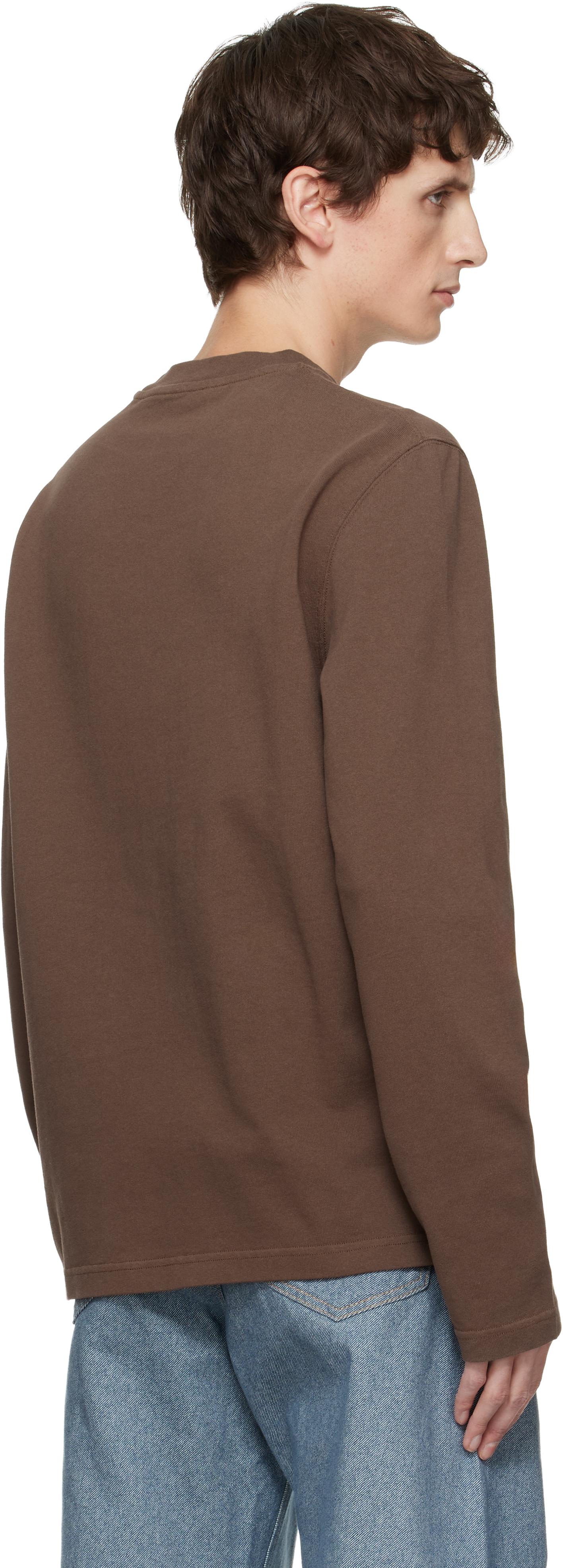 JACQUEMUS 長袖カットソー ダークブラウン XS Jacquemus 'The Gros Grain' Long-Sleeve T-Shirt in Brown for Men | Lyst