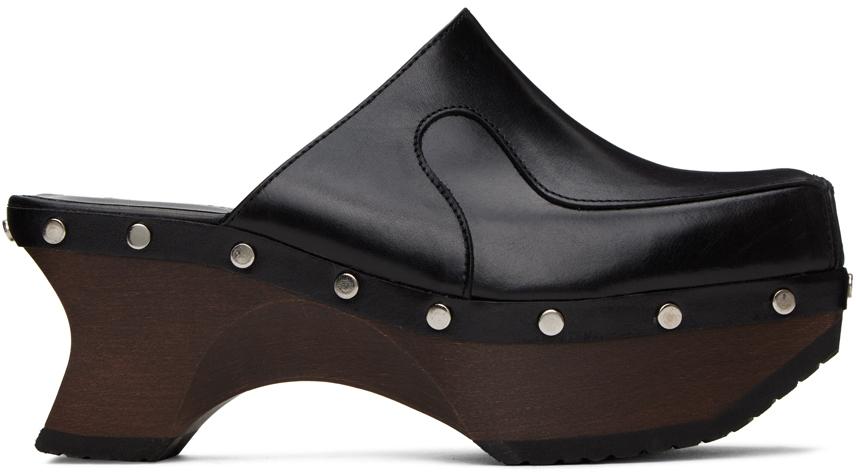 Eckhaus Latta Gray Wood Clogs