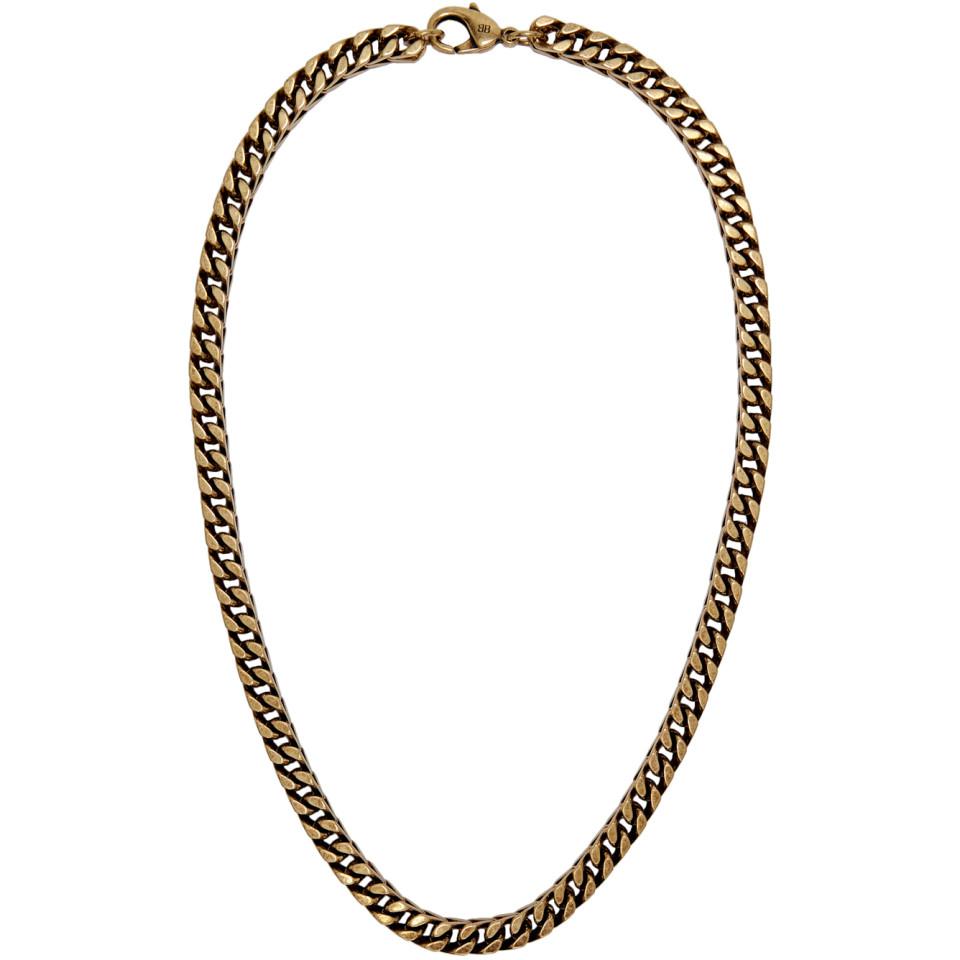 Balenciaga Gold Chain Necklace in Black for Men - Lyst