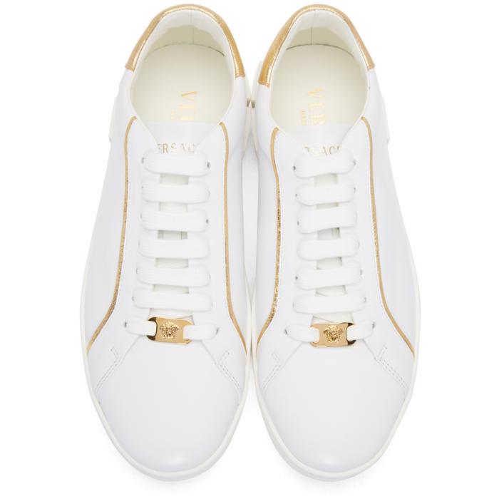 versace sneakers white gold