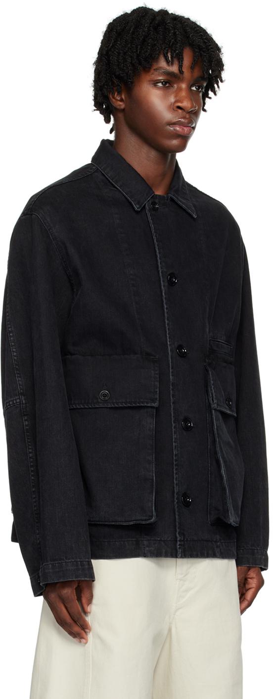 Lemaire Ssense Exclusive Black Boxy Denim Jacket for Men