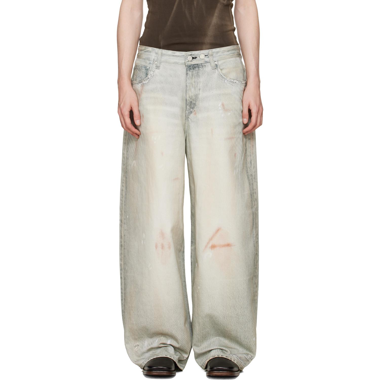 Genoa printed denim won hundred デニム Won Hundred GENOA UNISEX - Straight leg jeans - coated blue blue - Zalando co uk