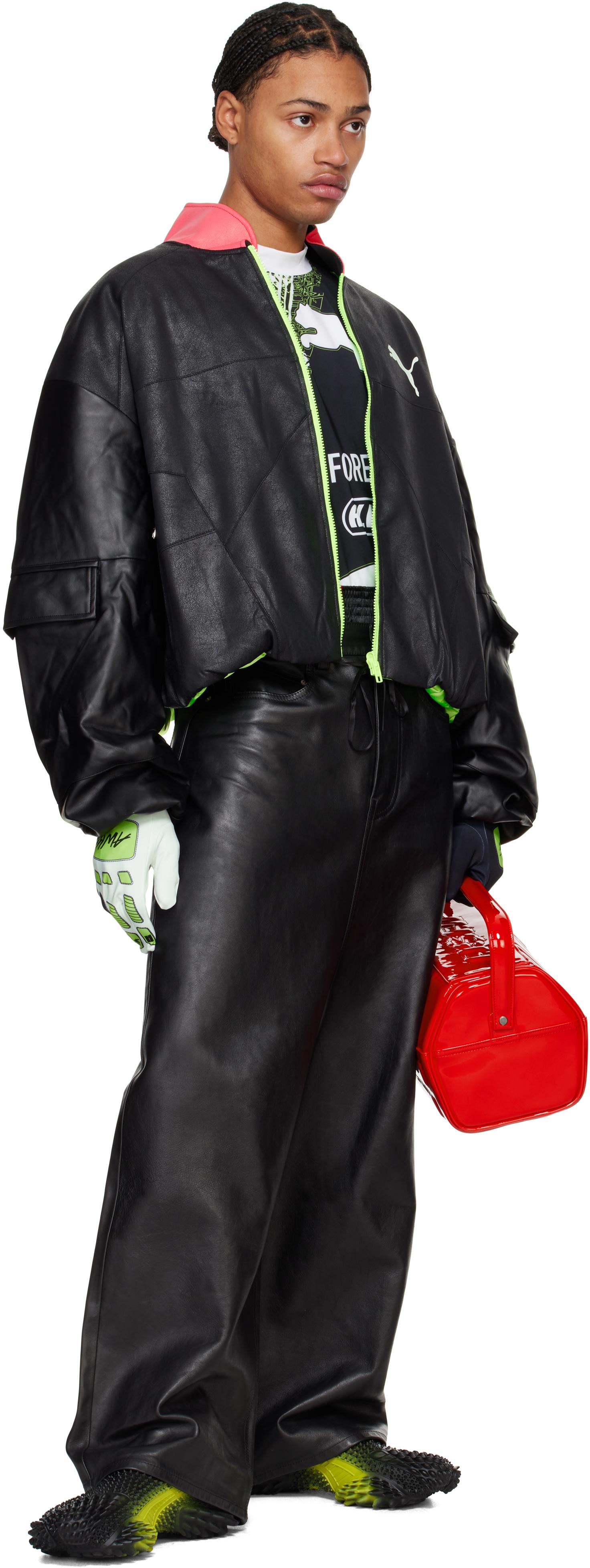 PUMA A$Ap Rocky Edition Cropped Reversible Faux-Leather Bomber 