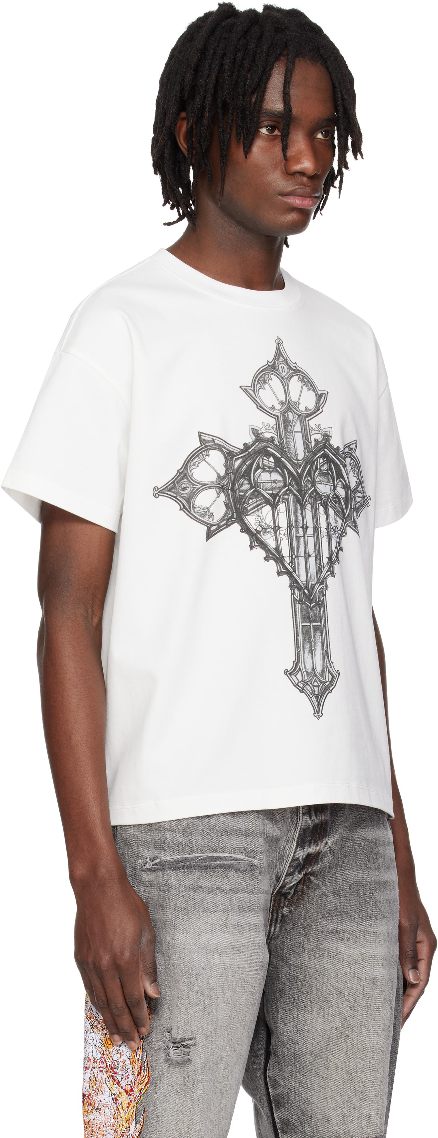 Tシャツ・カットソー WHO DECIDES WAR Crossed Heart Short Sleeve T-shirt Cloud Whi CROSSED HEART SHORT SLEEVE – WHO DECIDES WAR