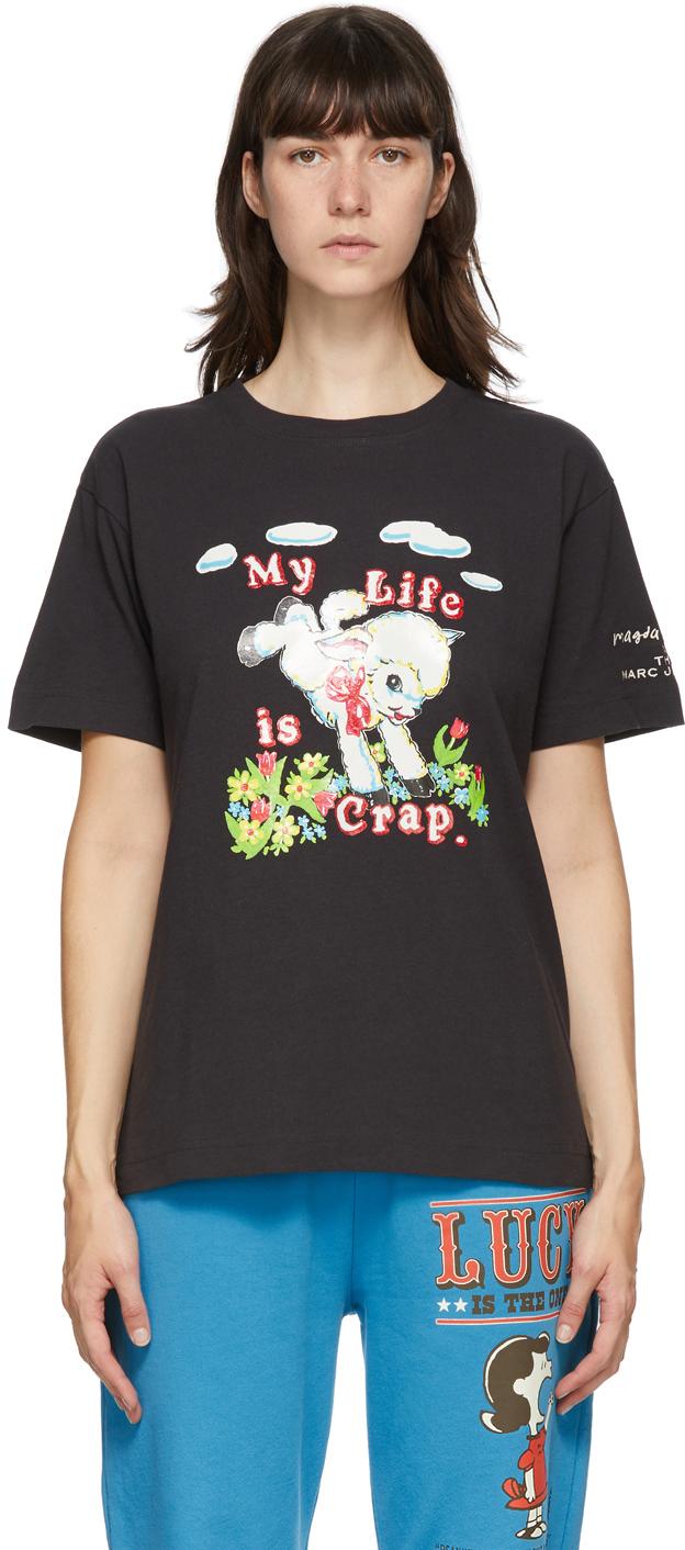 Marc Jacobs Black Magda Archer Edition 'my Life Is Crap' T-shirt | Lyst