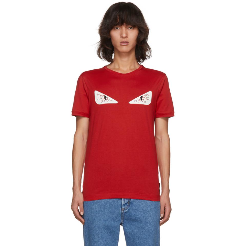 Fendi Cotton Red Tired Eye Bag Bugs T 