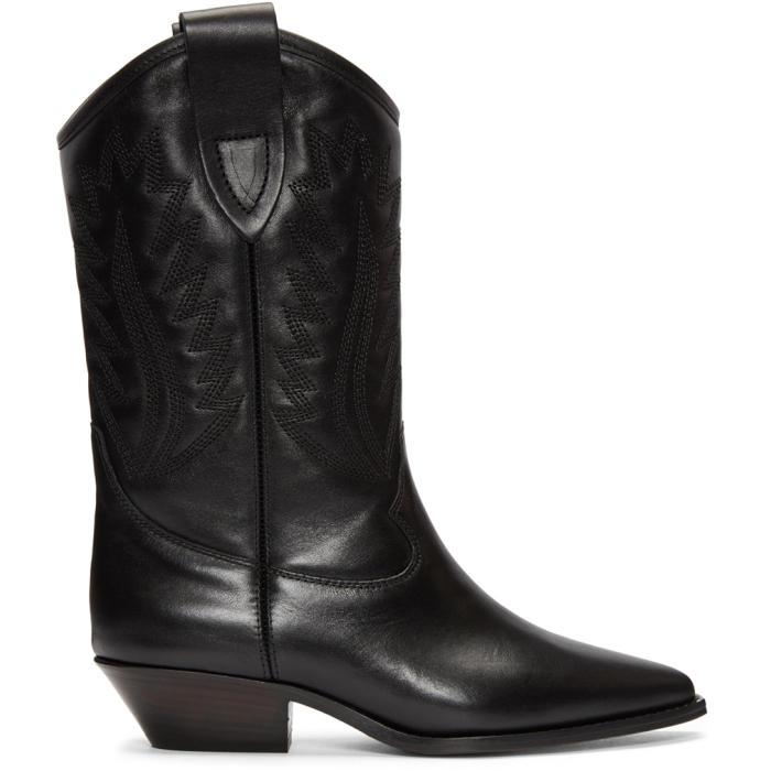 Isabel Marant Leather Black Dallin Cowboy Boots - Lyst