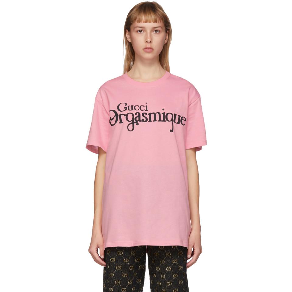 Gucci Cotton Pink Orgasmique T-shirt - Lyst