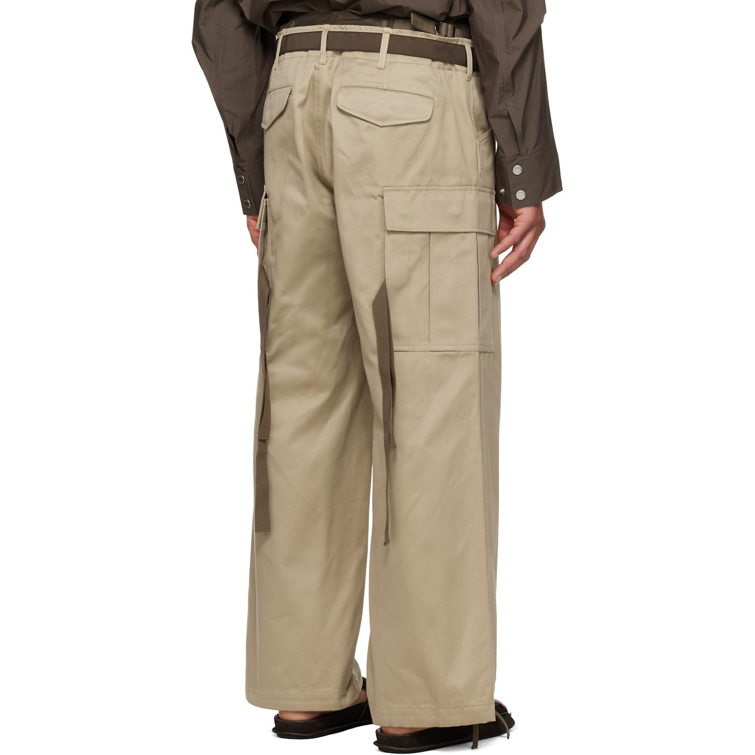 Sacai Tan Cotton Chino X Nylon Twill Cargo Pants in Natural for
