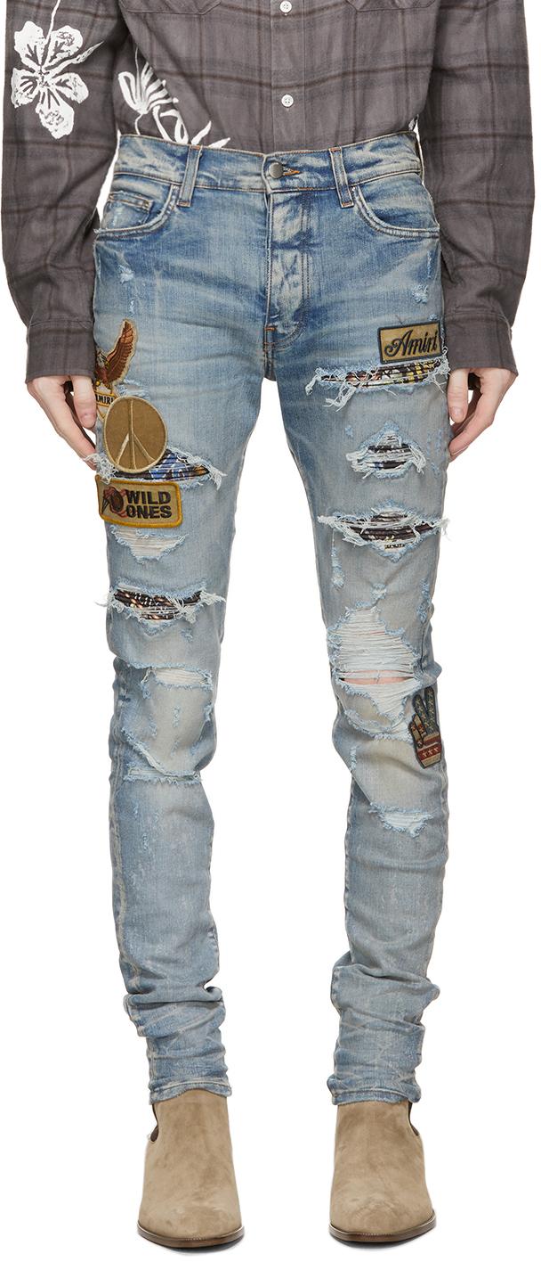 Amiri vintage biker patch jeans Clearance