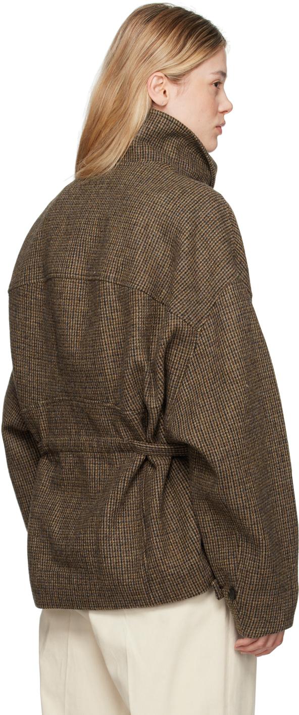 LE17SEPTEMBRE Houndstooth Jacket in Brown | Lyst