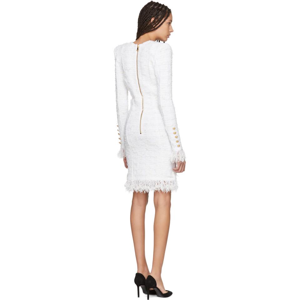white balmain dress
