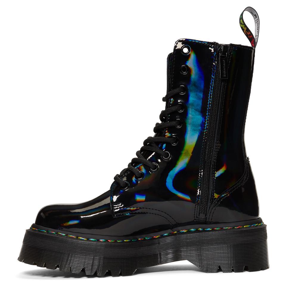 Dr. Martens Leather Black Rainbow Oil Slick Jadon Hi Boots for Men - Lyst