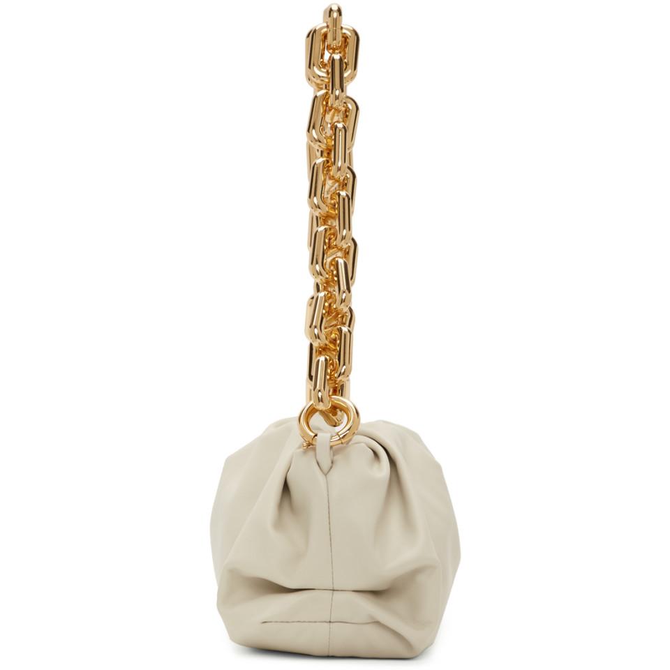 bottega veneta chain pouch white