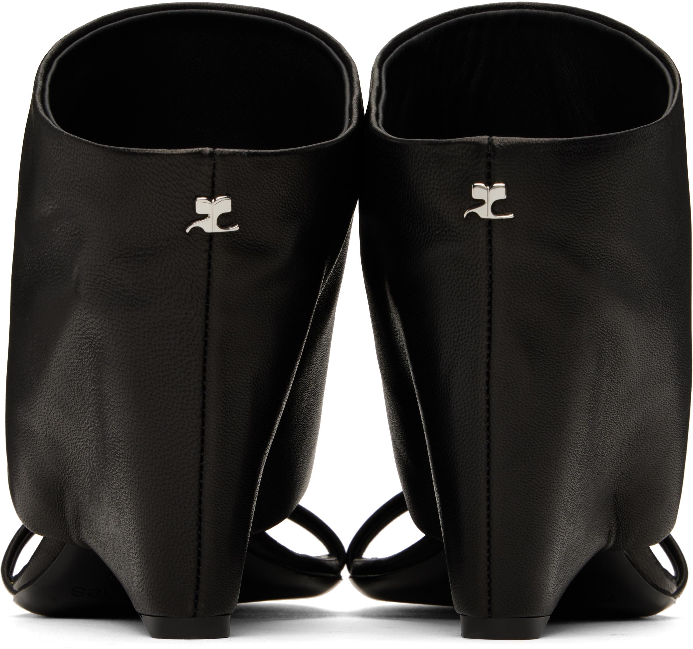 COURREGES 国内買付 GOGO LEATHER MULES Courreges Black Gogo Leather Mules | Lyst