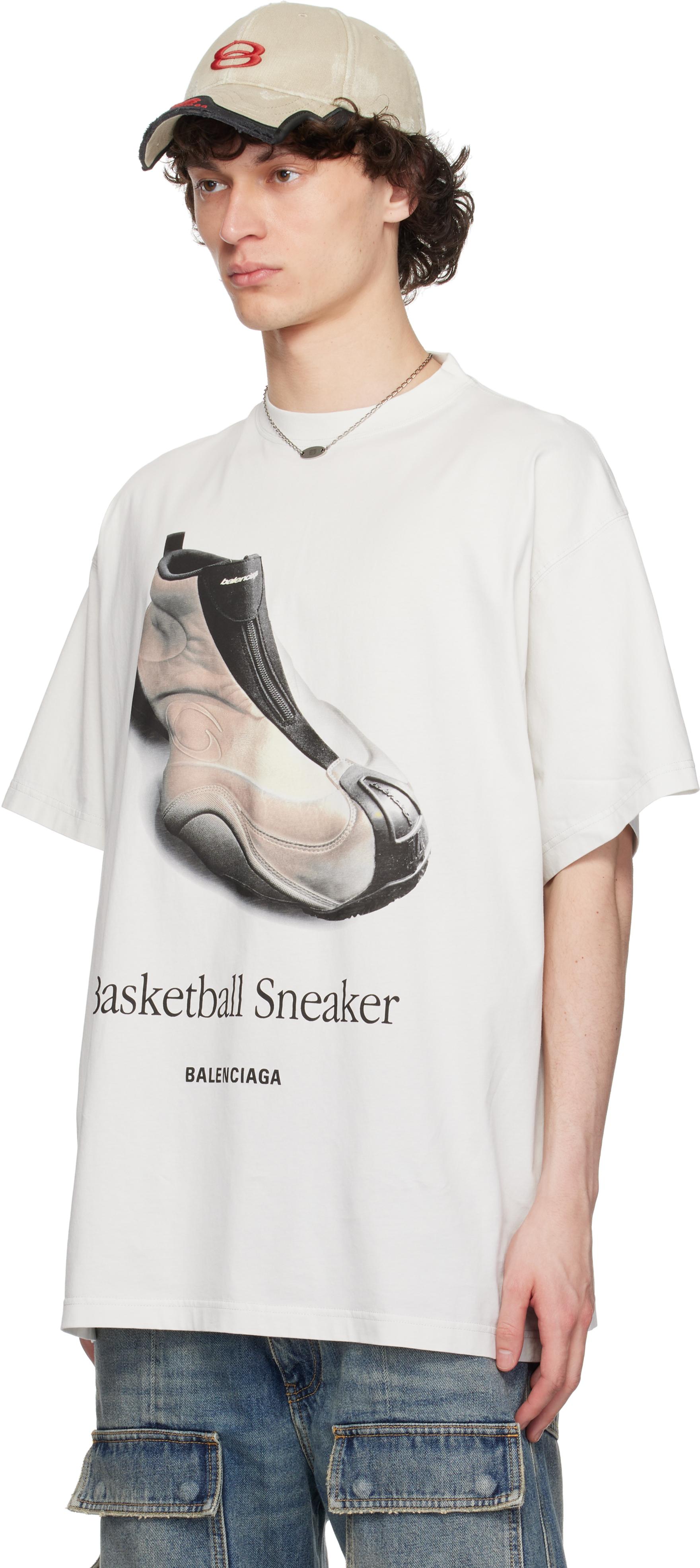 Balenciaga Off- 'Basketball Sneaker' Oversized T-Shirt in