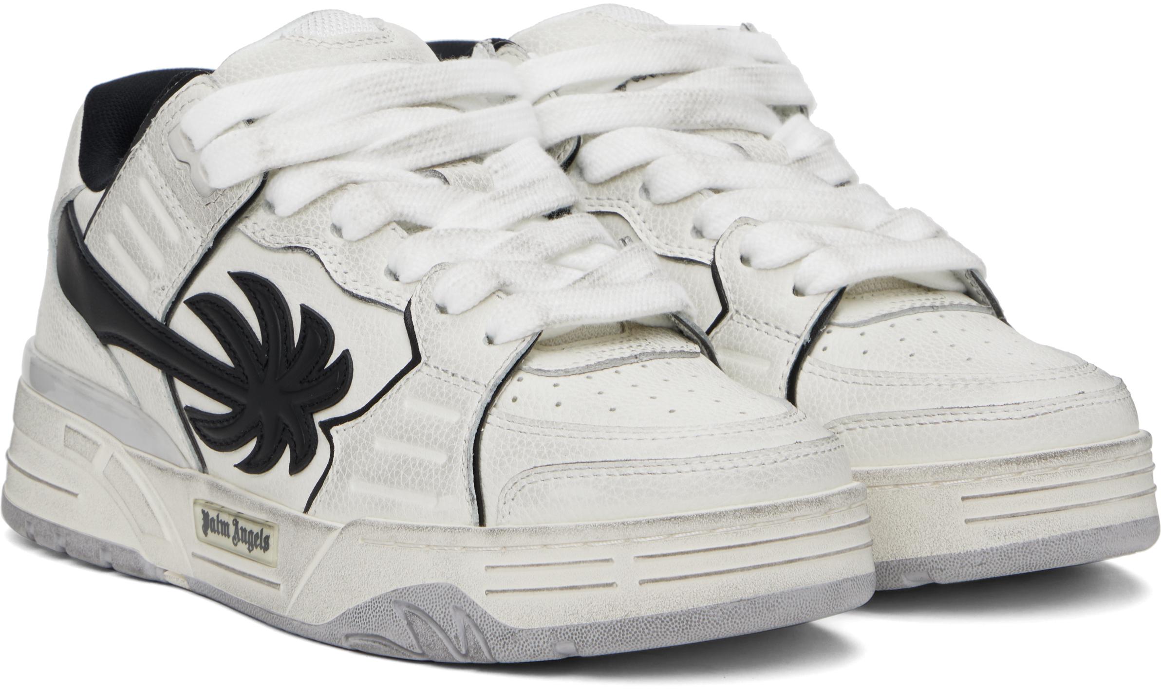 【関税＆送料込み】Palm Angels Venice Worn Out Sneakers VENICE WORN OUT SNEAKERS in WHITE - BLACK for Men | Palm Angels®