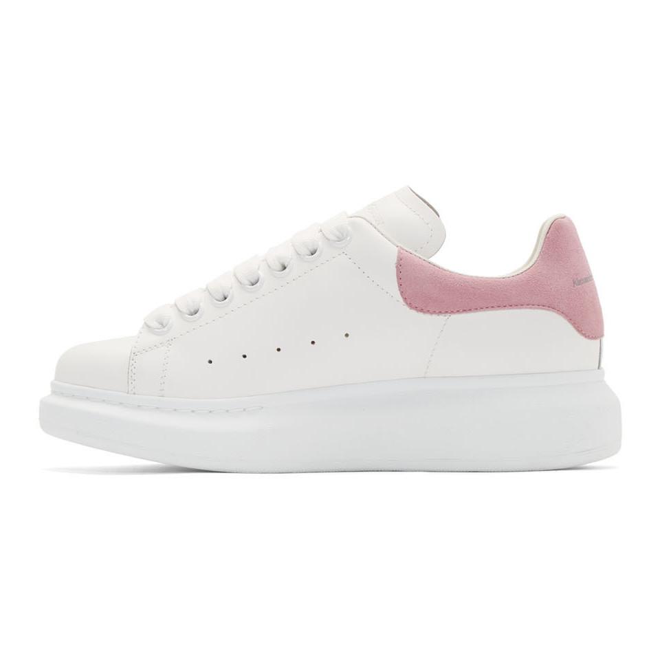 Alexander McQueen Leather Ssense Exclusive White And Pink Oversized ...