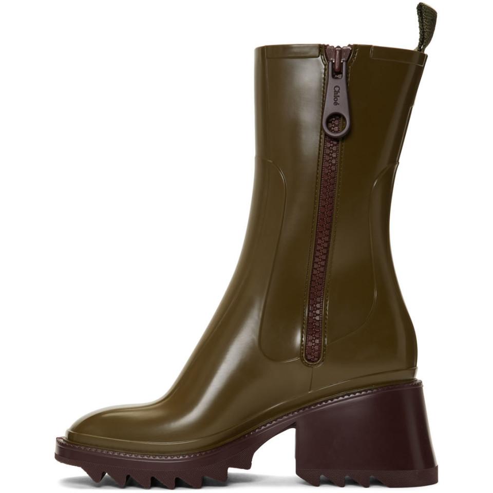 Chlo Khaki Pvc Betty Rain Boots in Green Lyst
