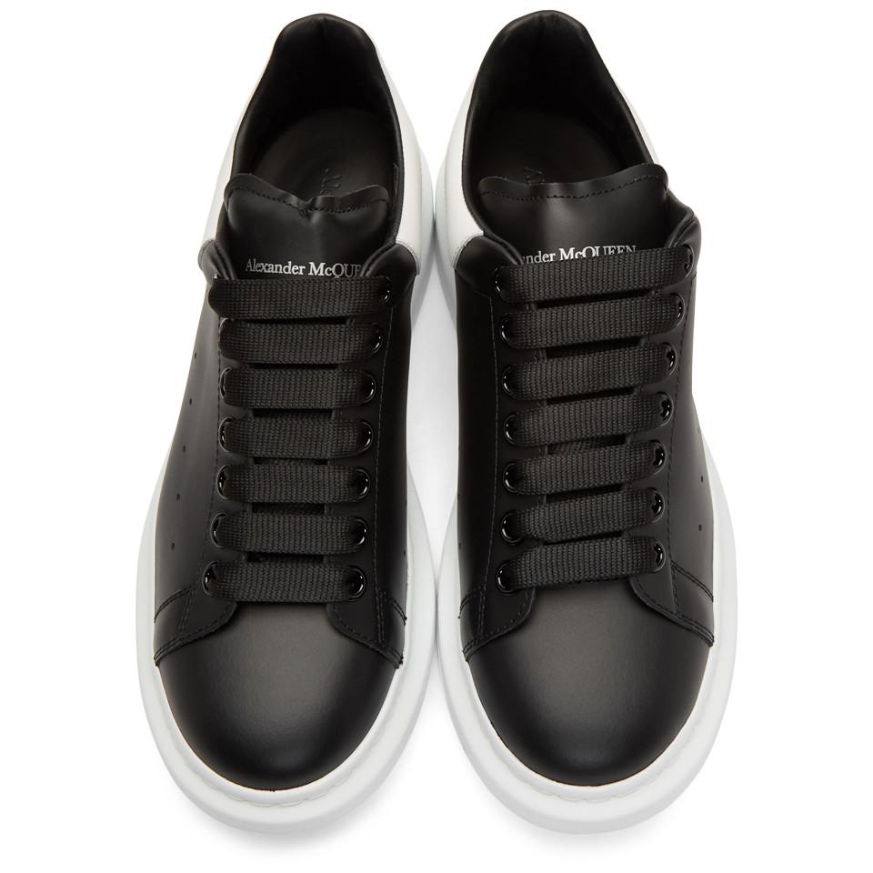 Alexander McQueen Leather Black And White Oversized Sneakers for Men ...