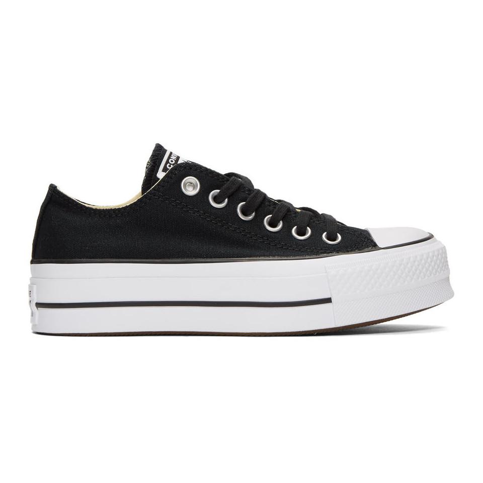 Converse Canvas Black Chuck Taylor All Star Lift Low Sneakers - Lyst