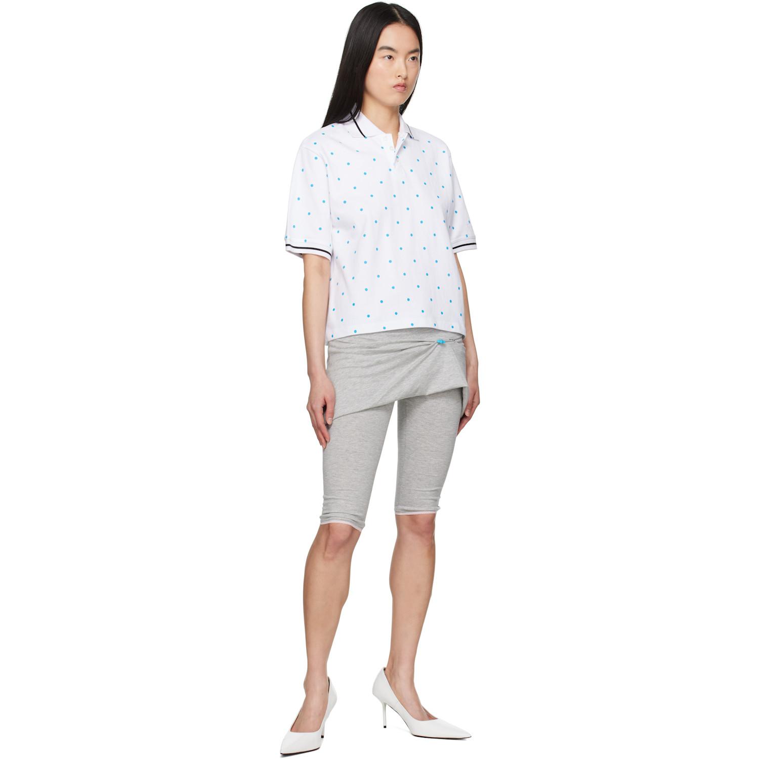 Ashley Williams Polka-Dot Polo in White | Lyst Canada