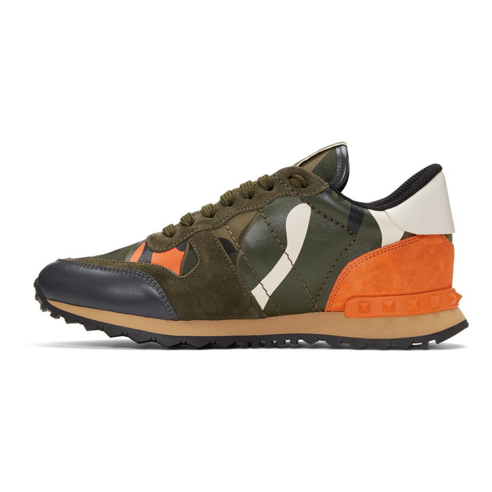 Green \u0026 Orange Camo Rockrunner Sneakers 