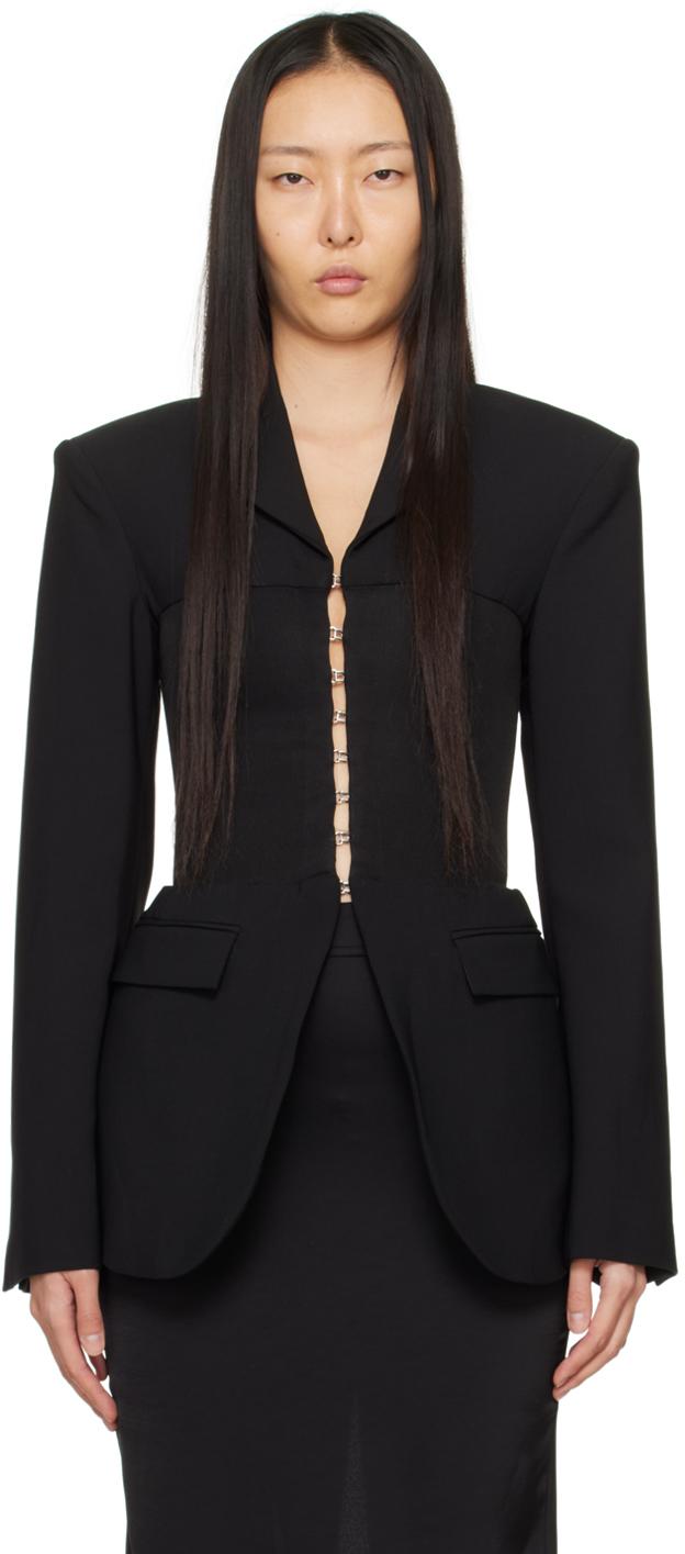 DION LEE ブラック テーラードジャケット DION LEE(ディオン・リー) 23SSカッティングショートテーラード