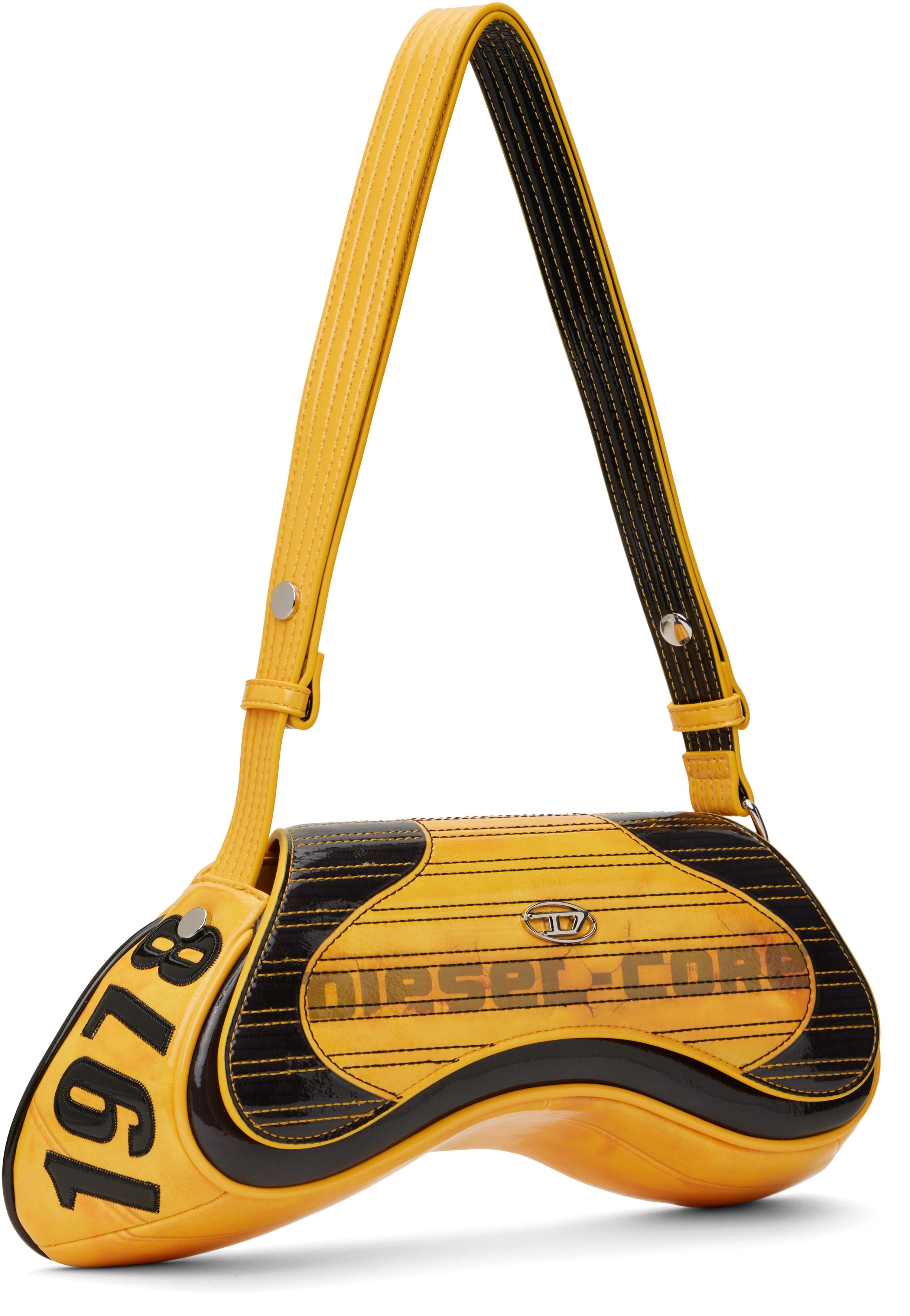 DIESEL Play-glossy Crossbody Bag With Biker Details in Yellow | Lyst