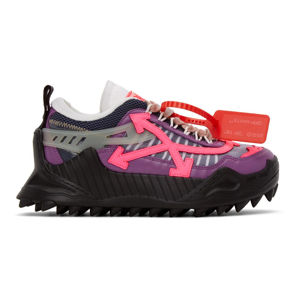 Off-White c/o Virgil Abloh Leather Purple And Pink Odsy-1000 Sneakers - Lyst