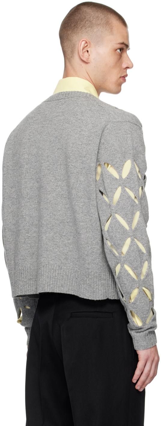 STEFAN COOKE Slashed Cardigan in Grey for Men | Lyst UK