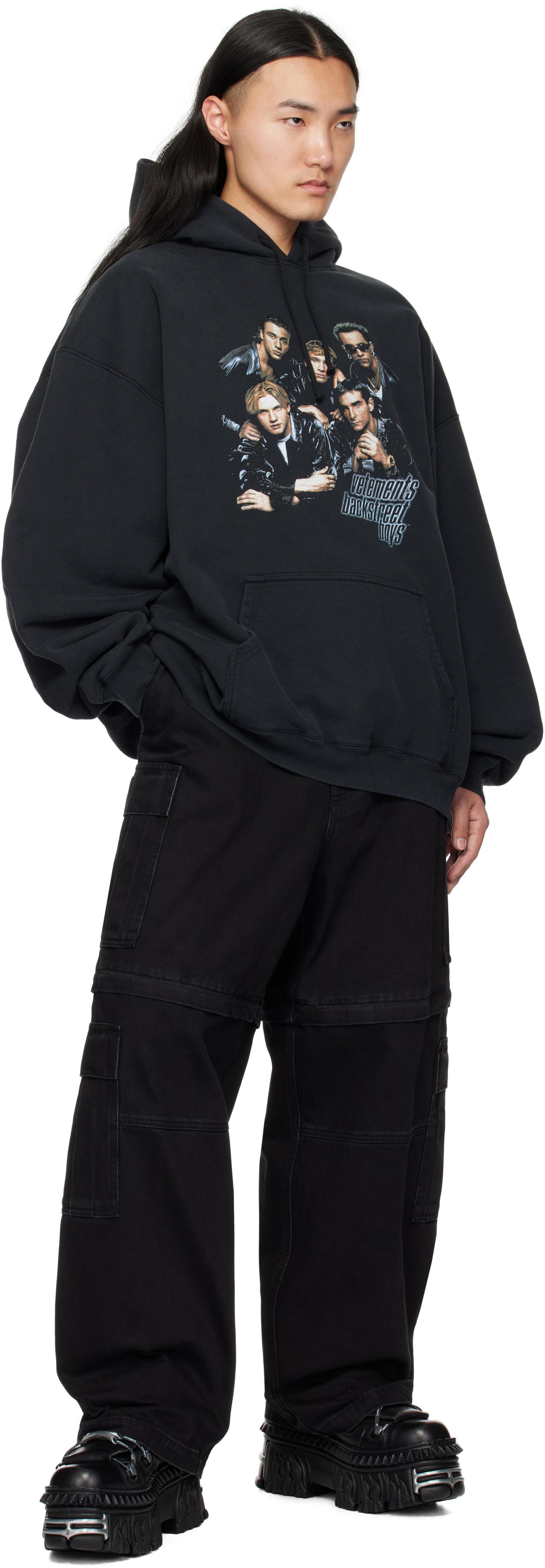 【VETEMENTS】Runway Backstreet Boys オーバーサイズ フーディ メンズ Vetements ブラック Runway Backstreet Boys オーバー