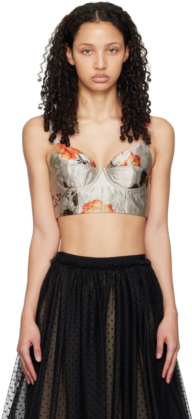 Erdem レディース ブラック グレー テクスチャード トップス トップス 