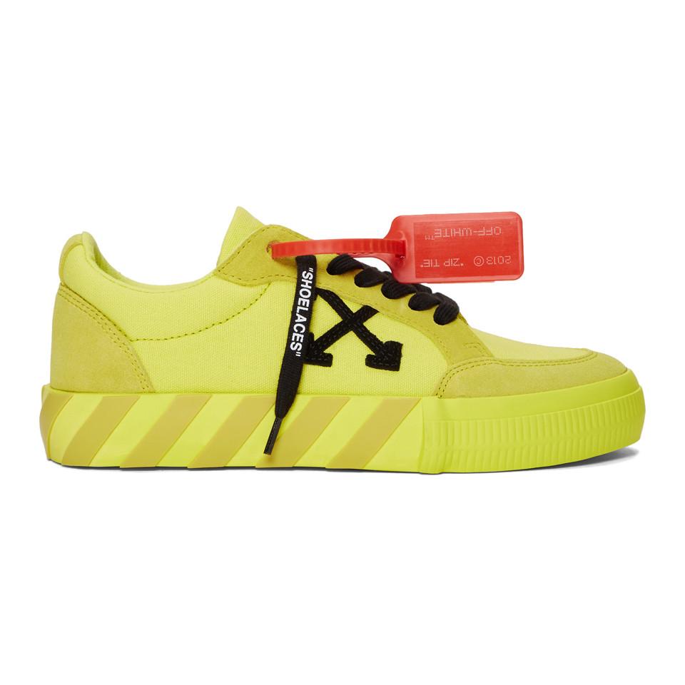 Off-White c/o Virgil Abloh Leather Ssense Exclusive Yellow Low Vulcanized Sneaker for Men - Save ...
