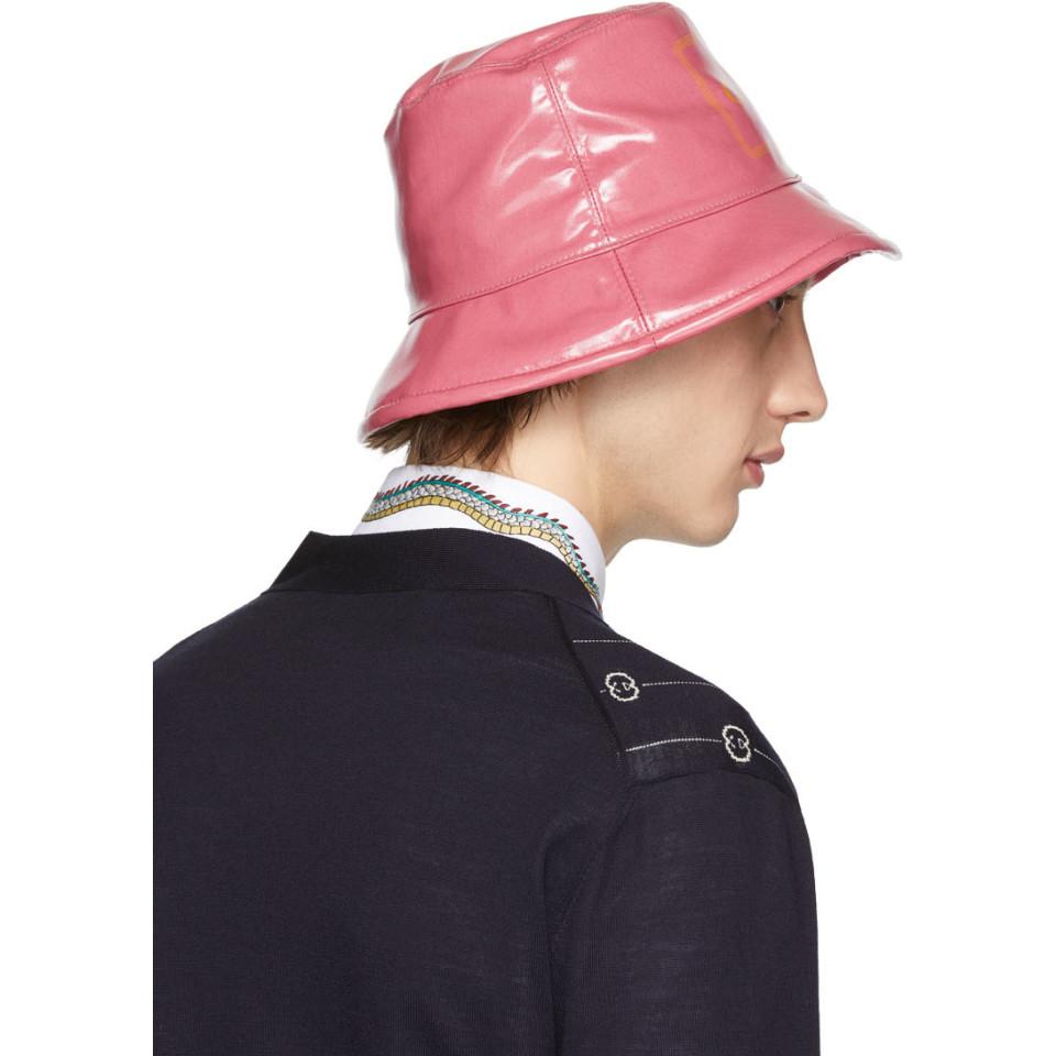 Gucci Cotton Logo Bucket Hat in Pink for Men Lyst