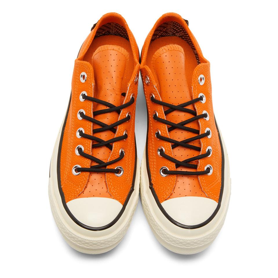 Converse Orange Leather Chuck 70 Low Sneakers for Men - Lyst