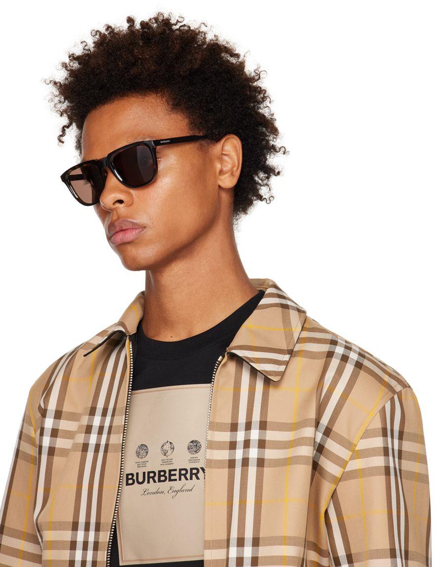 Burberry Tortoiseshell George Sunglasses in Black for Men | Lyst