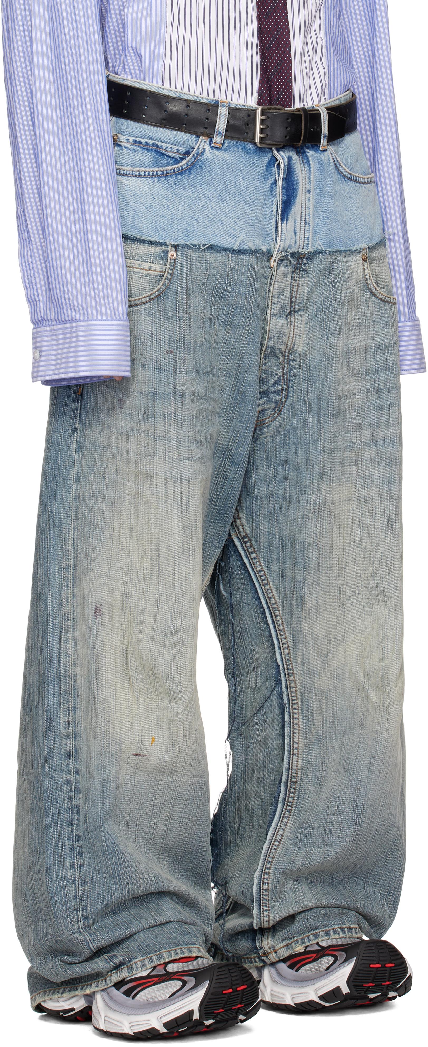 Balenciaga Cut-Up Baggy Jeans in Blue for Men | Lyst