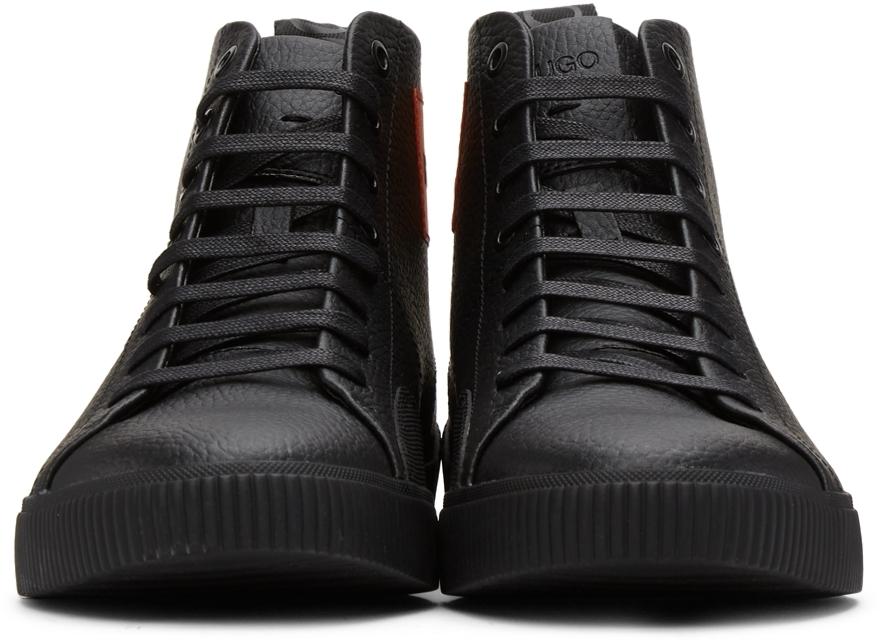 HUGO Leather Zero Sneakers in 1 Black (Black) for Men | Lyst